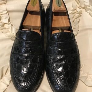 Men’s Salvatore Ferragamo Black Alligator Loafers